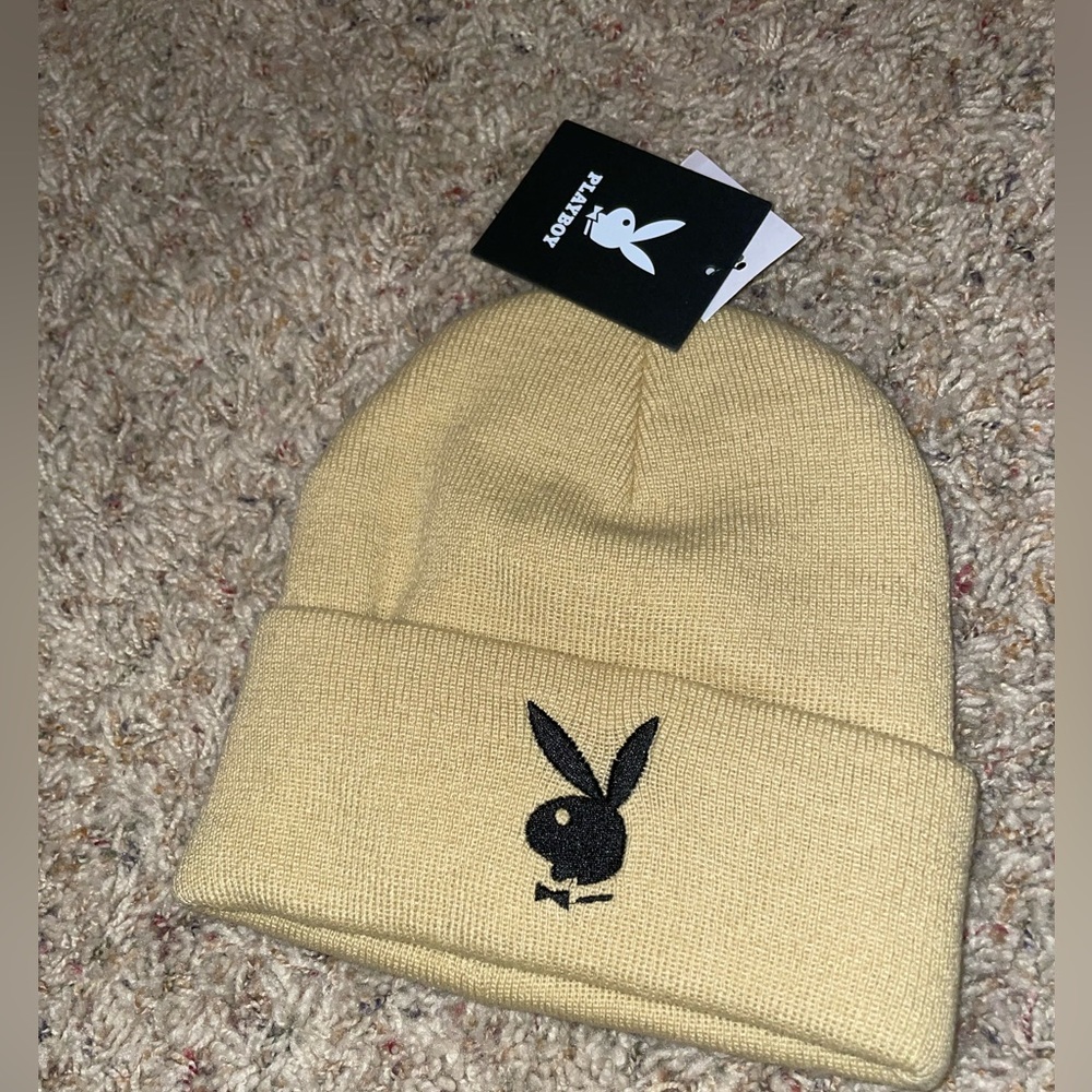 NWT Playboy 🐰 Tan Embroidered Beanie